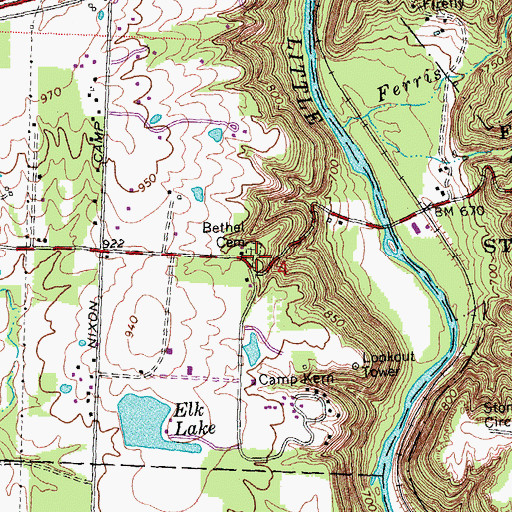 Topographic Map of Bethel Cemetery, OH