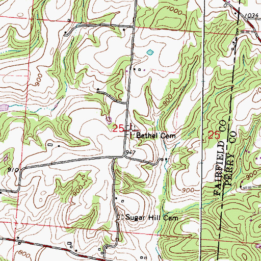 Topographic Map of Bethel Cemetery, OH