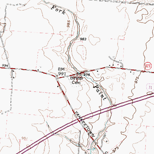 Topographic Map of Bethel Cemetery, OH