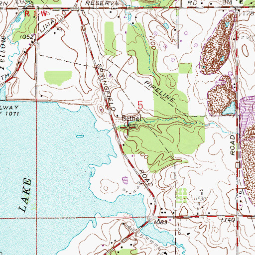 Topographic Map of Bethel Cemetery, OH