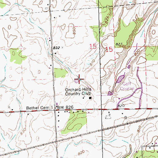 Topographic Map of Bethel Cemetery, OH