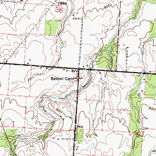 Topographic Map of Bethel Cemetery, OH