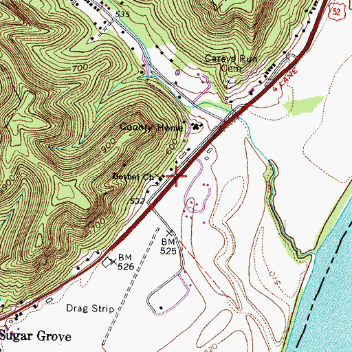 Topographic Map of Bethel Church, OH