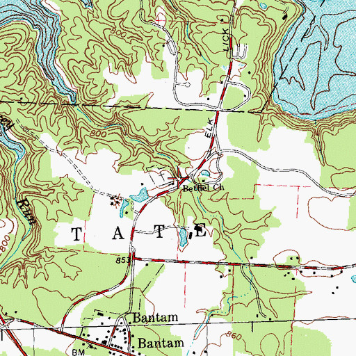 Topographic Map of Bethel Church, OH
