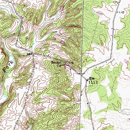 Topographic Map of Bethel Church, OH
