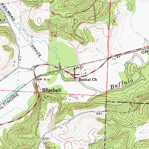 Topographic Map of Bethel Church, OH