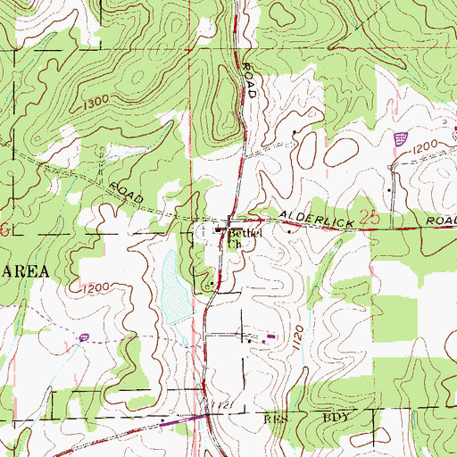 Topographic Map of Bethel Presbyterian Church, OH