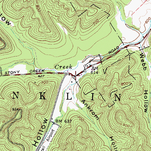 Topographic Map of Bethel Hollow, OH