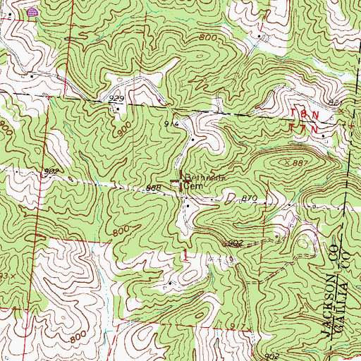 Topographic Map of Bethesda Cemetery, OH