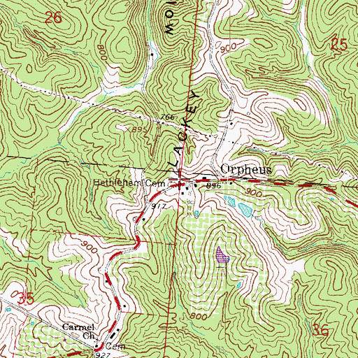 Topographic Map of Bethlehem Cemetery, OH