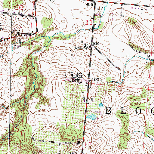 Topographic Map of Betzer Cemetery, OH