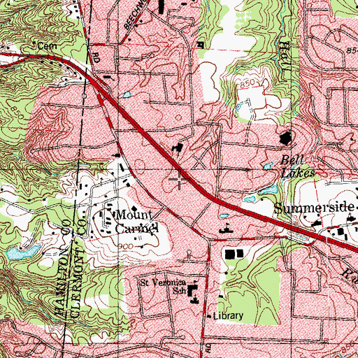 Topographic Map of Beulah Lake, OH