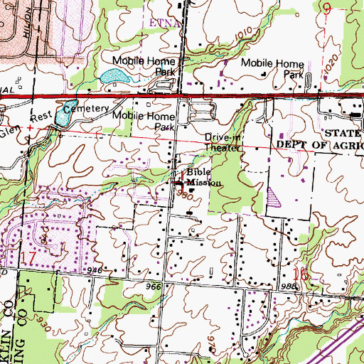 Topographic Map of Bible Mission, OH