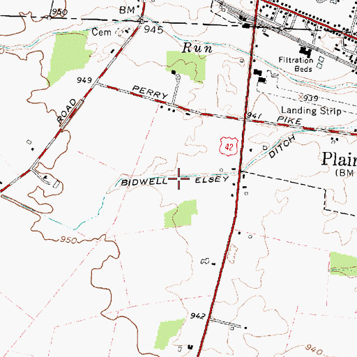 Topographic Map of Bidwell Elsey Ditch, OH