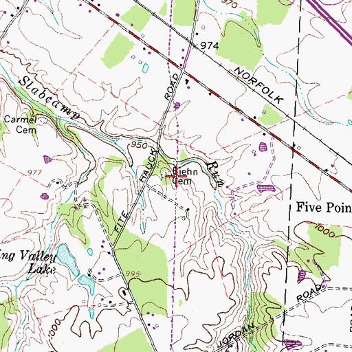 Topographic Map of Biehn Cemetery, OH