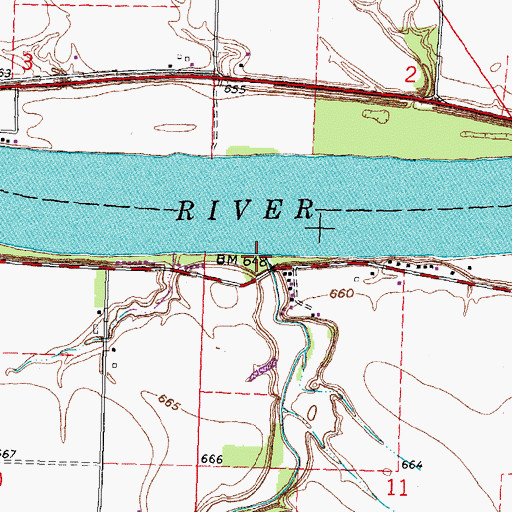 Topographic Map of Big Creek, OH