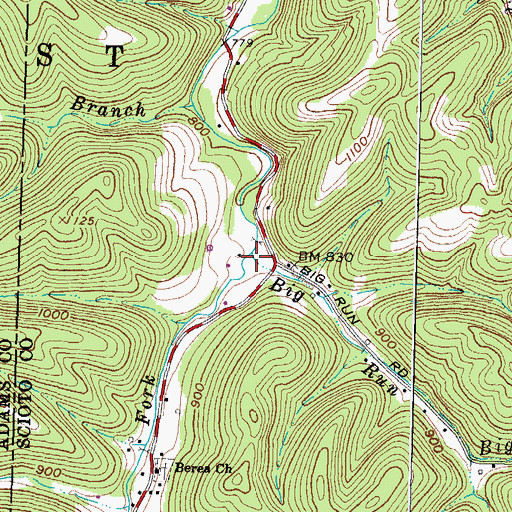 Topographic Map of Big Run, OH
