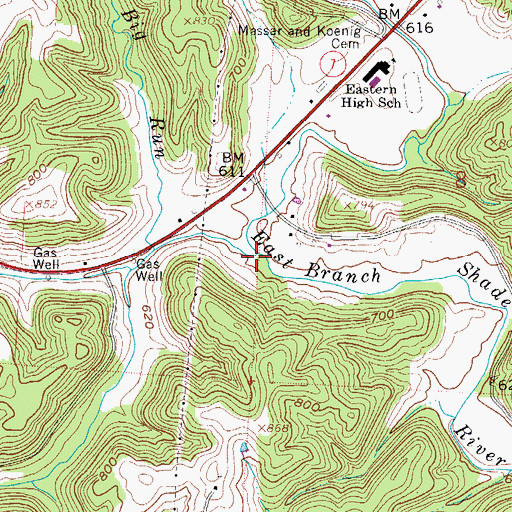 Topographic Map of Big Run, OH