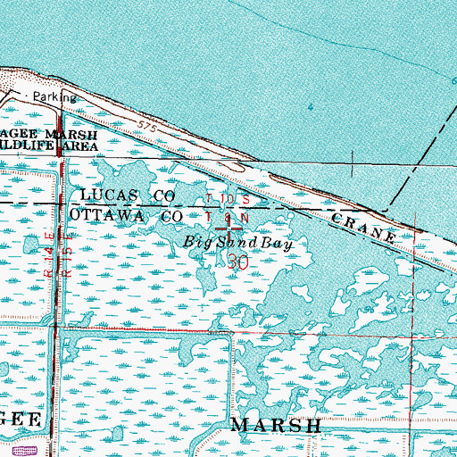 Topographic Map of Big Sand Bay, OH