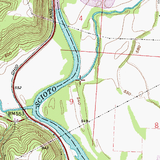 Topographic Map of Big Beaver Creek, OH
