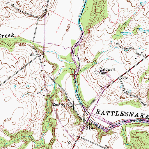 Topographic Map of Big Branch, OH