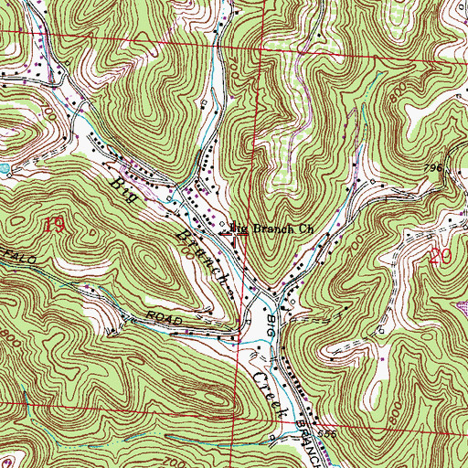 Topographic Map of Big Branch Church, OH