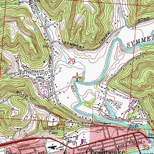 Topographic Map of Big Branch Creek, OH