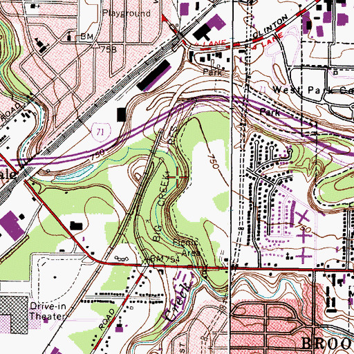 Topographic Map of Big Creek Reservation, OH