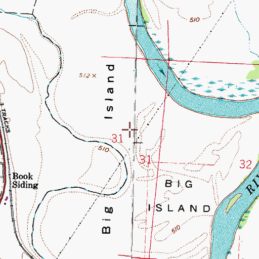 Topographic Map of Big Island, OH