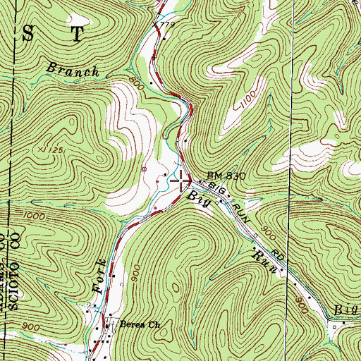 Topographic Map of Big Run, OH