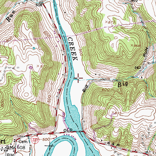 Topographic Map of Big Run, OH