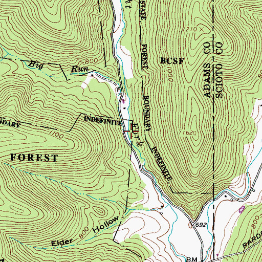 Topographic Map of Big Run, OH