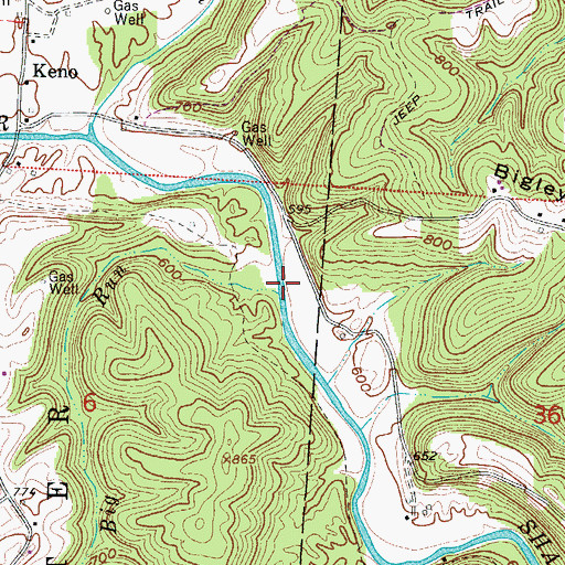 Topographic Map of Big Run, OH