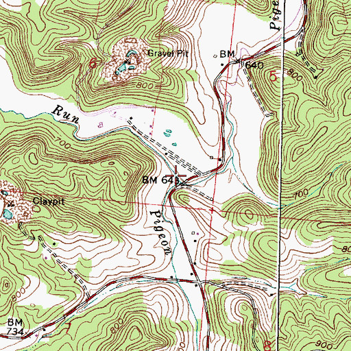 Topographic Map of Big Run, OH