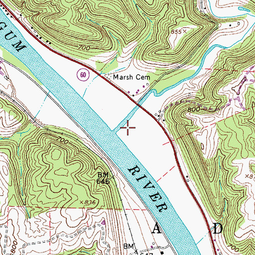 Topographic Map of Big Run, OH