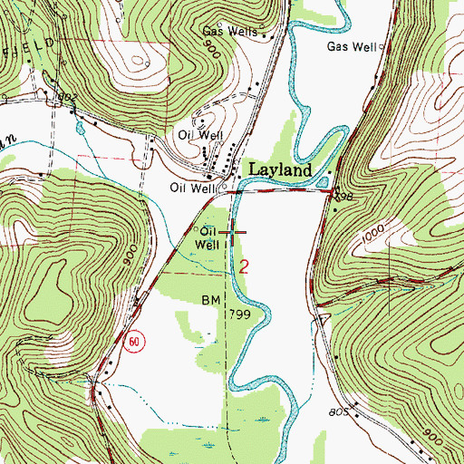 Topographic Map of Big Run, OH