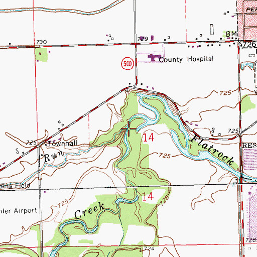 Topographic Map of Big Run, OH