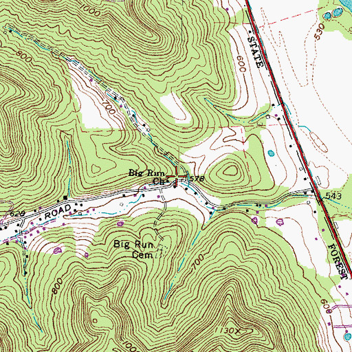 Topographic Map of Big Run Church, OH
