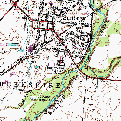Topographic Map of Big Walnut High School, OH