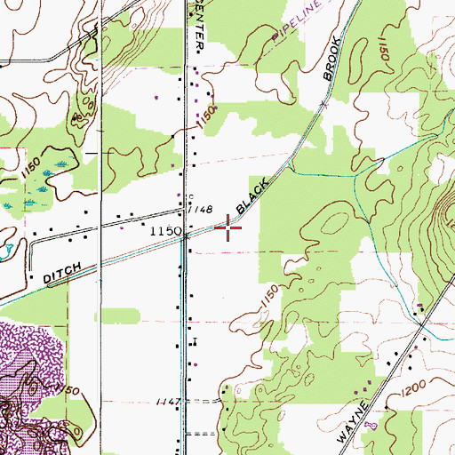 Topographic Map of Black Brook Ditch, OH