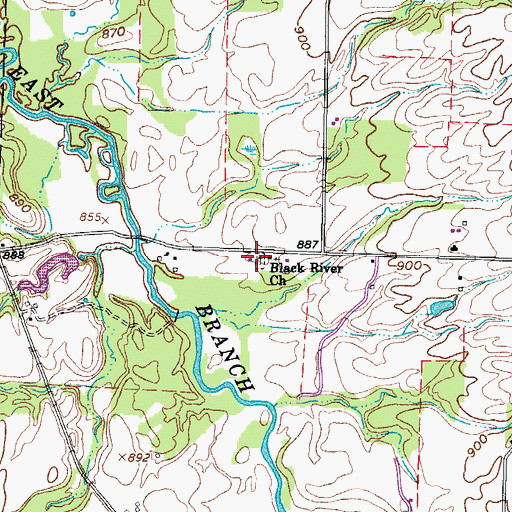 Topographic Map of Black River Church of the Brethren, OH