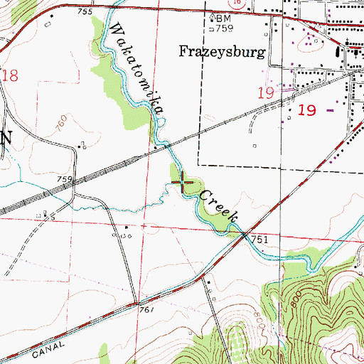 Topographic Map of Black Run, OH