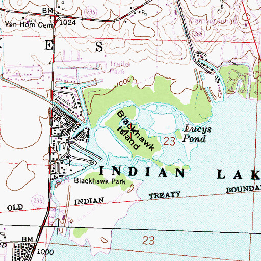 Topographic Map of Blackhawk Island, OH