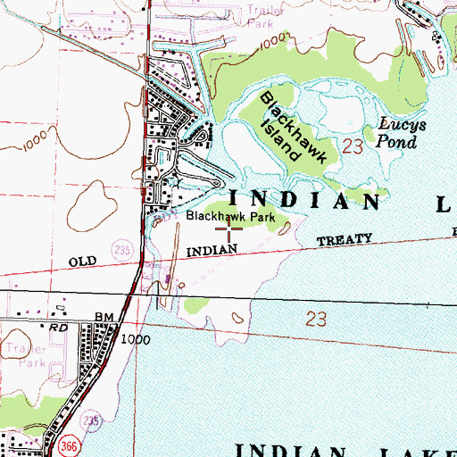 Topographic Map of Blackhawk Park, OH