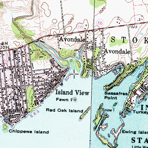 Topographic Map of Blackhawk Run, OH
