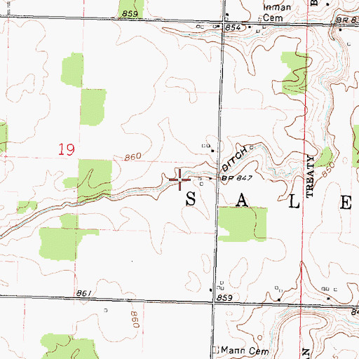 Topographic Map of Blake Ditch, OH
