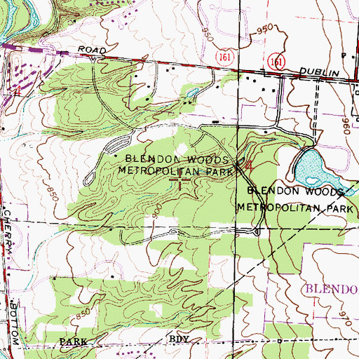 Topographic Map of Blendon Woods Metropolitan Park, OH