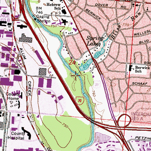 Topographic Map of Bliss Run, OH