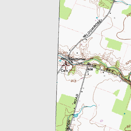 Topographic Map of Bloomrose Church, OH