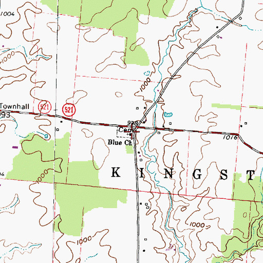 Topographic Map of Blue Church, OH